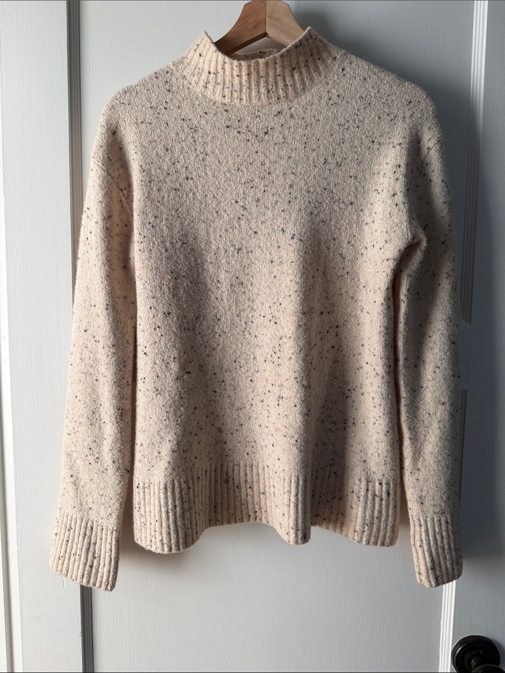 Everlane - Alpaca Speckled Cream Mock-Neck Sweater